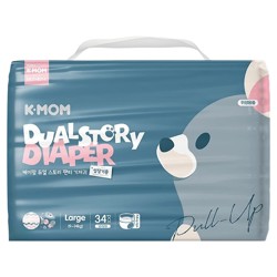 MOTHER-K K-MOM 頂級超薄瞬吸玩睡褲/尿布 9~14kg  L  34片